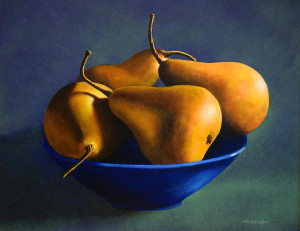 blue-bowl-with-four-pears-frank-wilson